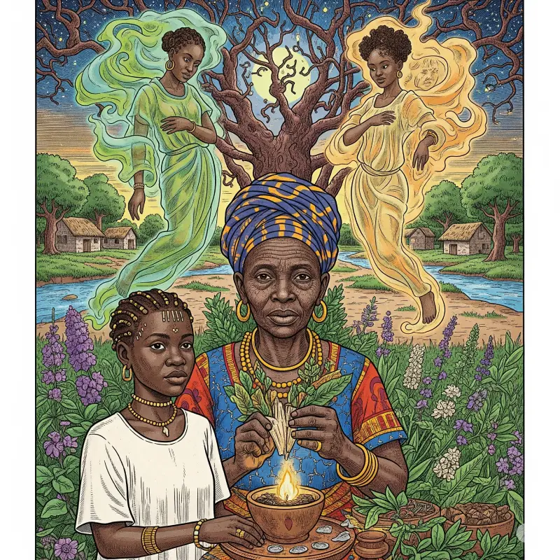 Patakie-de-Oyekun-Peleka-La-Reencarnacion Oyekun Okana ilustración del patakie La Reencarnación