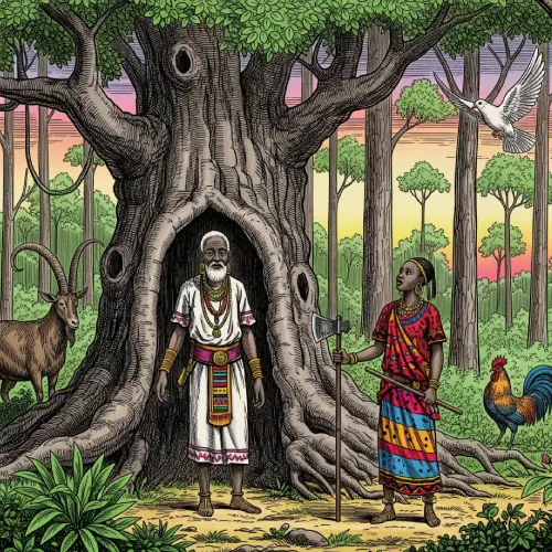 Patakie-de-Oyekun-Tekunda-los-tres-mentirosos Oyekun Tekunda ilustración de patakie los tres araye de Orunmila