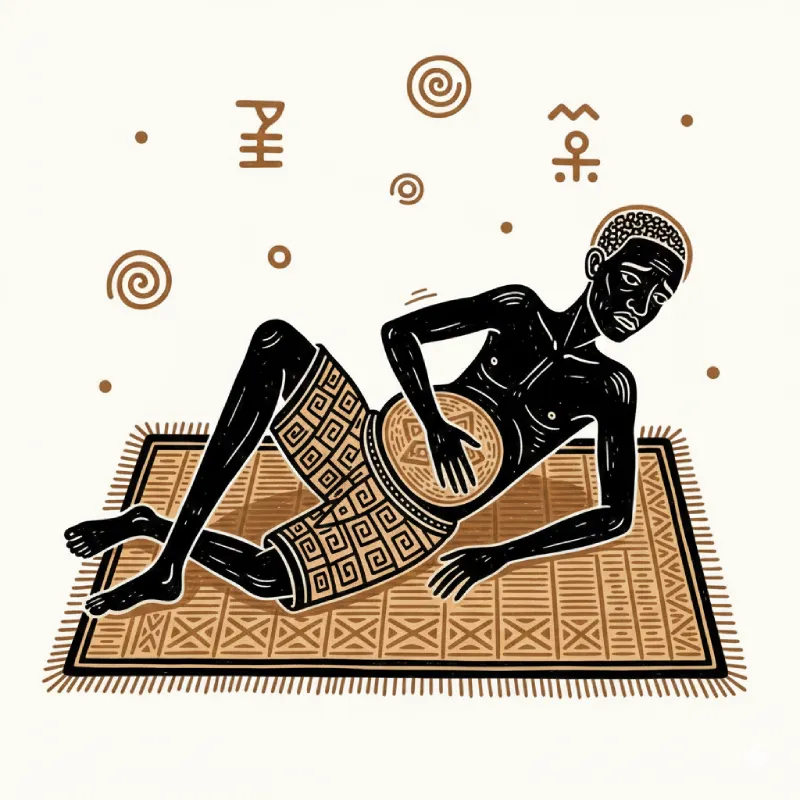 Ilustración del pataki de Oyekun Batrupon la guerra de Ori y olo