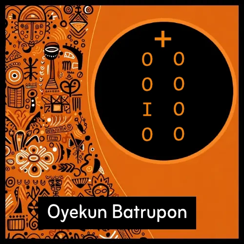 Ilustración de los símbolos del signo oyekun batrupon