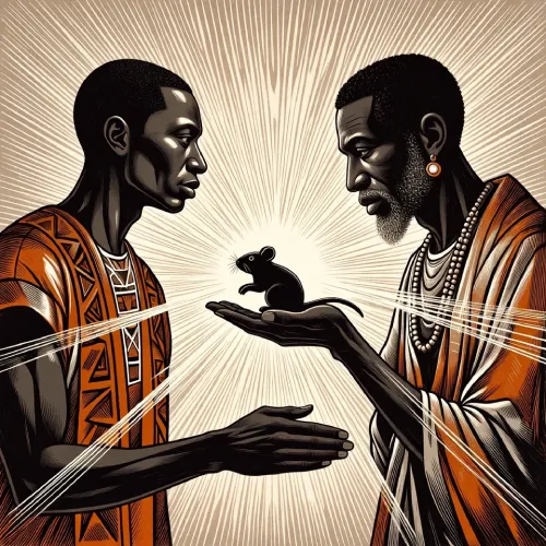 ilustración del signo oyekun berdura camino de la riqueza de Eshú