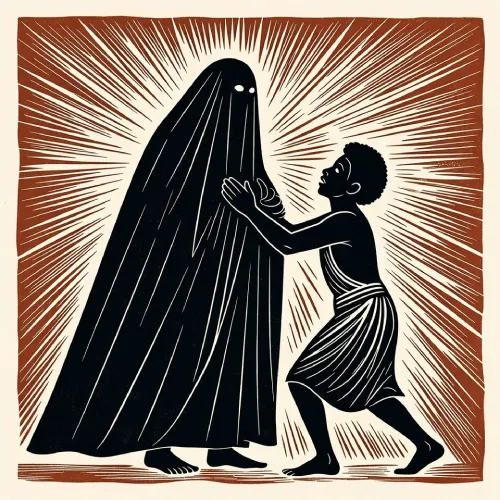 Ilustración del patakí de oyekun bedura awo irawo